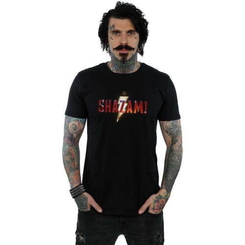 Abbigliamento Uomo T-shirts a maniche lunghe Dc Comics Shazam Movie Logo Nero