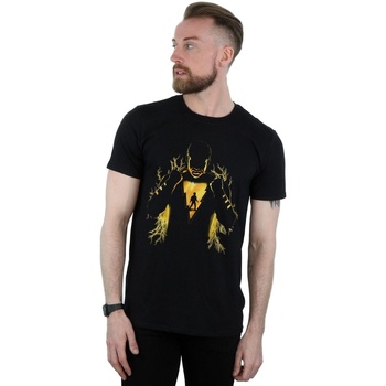 Abbigliamento Uomo T-shirts a maniche lunghe Dc Comics Shazam Lightning Silhouette Nero