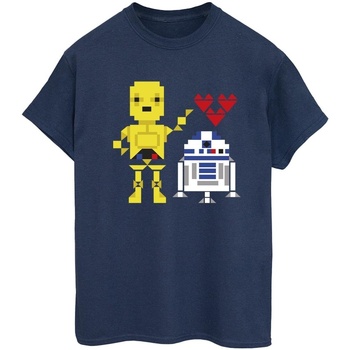 Abbigliamento Donna T-shirts a maniche lunghe Disney Heart Robot Blu