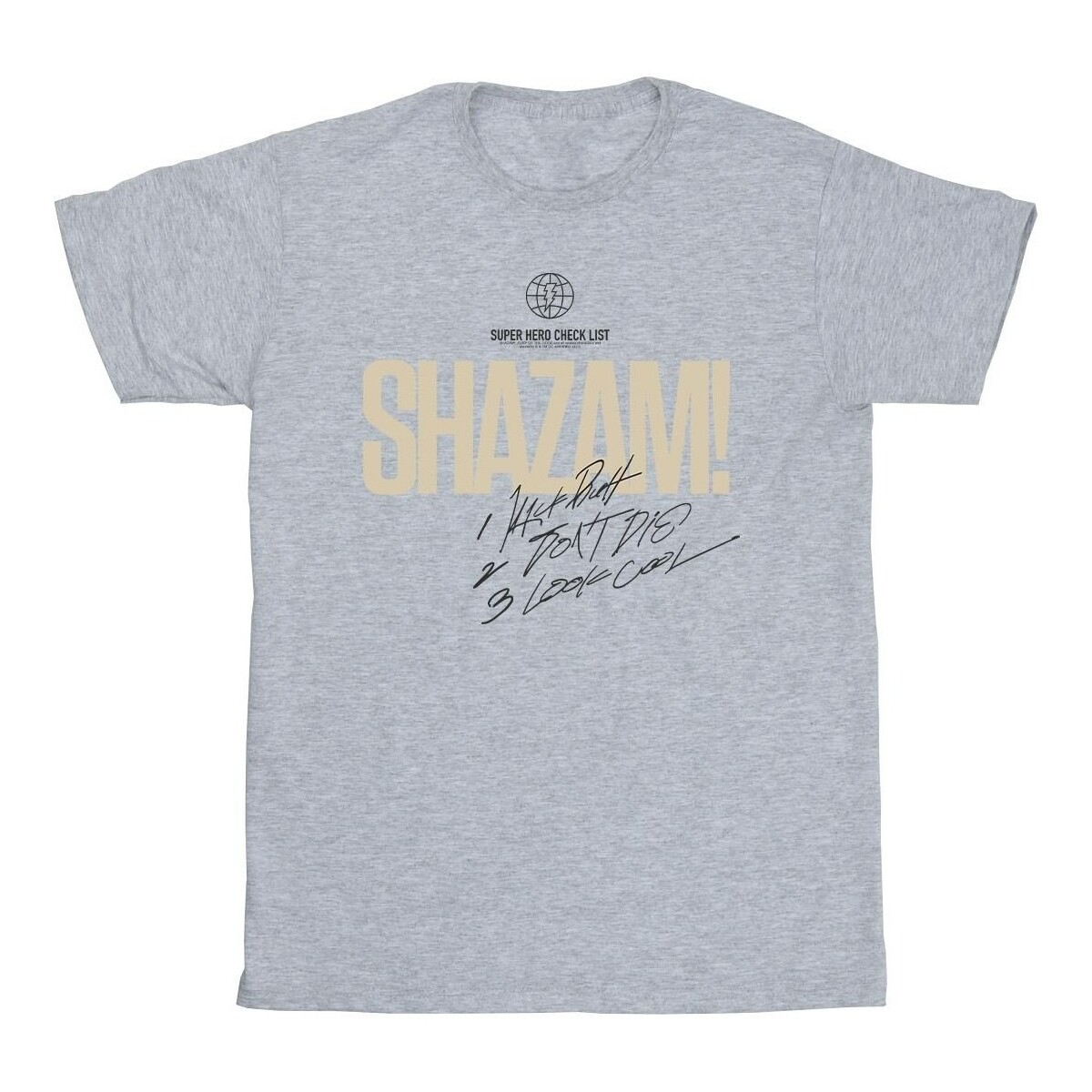 Abbigliamento Uomo T-shirts a maniche lunghe Dc Comics Shazam Fury Of The Gods Super Hero Checklist Alt Grigio
