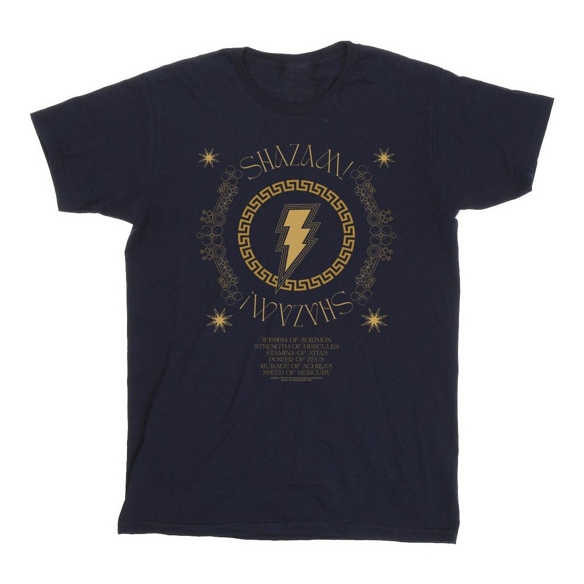 Abbigliamento Uomo T-shirts a maniche lunghe Dc Comics Shazam Fury Of The Gods Golden Spiral Chest Blu