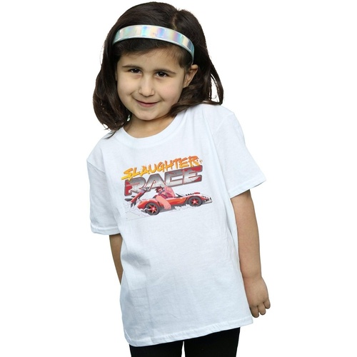 Abbigliamento Bambina T-shirts a maniche lunghe Disney Wreck It Ralph Slaughter Race Bianco