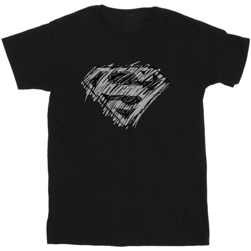 Abbigliamento Uomo T-shirts a maniche lunghe Dc Comics Superman Logo Sketch Nero