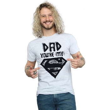 Abbigliamento Uomo T-shirts a maniche lunghe Dc Comics Superman Super Dad Grigio