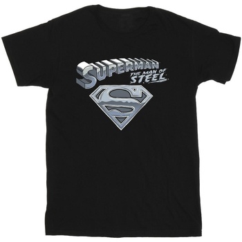 Abbigliamento Uomo T-shirts a maniche lunghe Dc Comics Superman The Man Of Steel Nero
