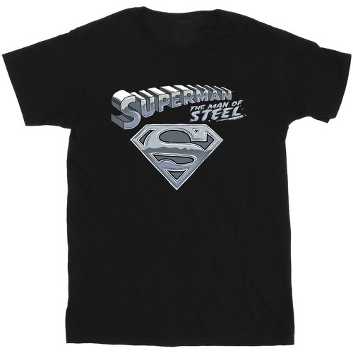 Abbigliamento Uomo T-shirts a maniche lunghe Dc Comics Superman The Man Of Steel Nero