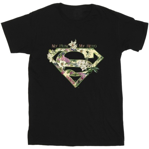 Abbigliamento Uomo T-shirts a maniche lunghe Dc Comics Superman My Mum My Hero Nero