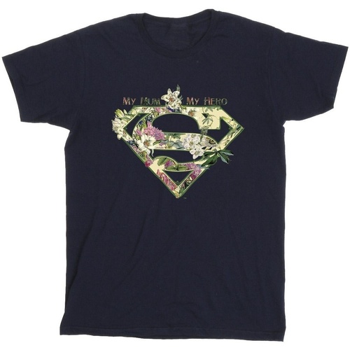 Abbigliamento Uomo T-shirts a maniche lunghe Dc Comics Superman My Mum My Hero Blu