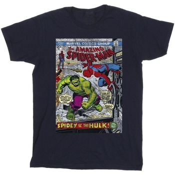 Abbigliamento Uomo T-shirts a maniche lunghe Marvel Spider-Man VS Hulk Cover Blu