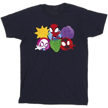 Abbigliamento Uomo T-shirts a maniche lunghe Marvel Spidey And His Amazing Friends Faces Blu