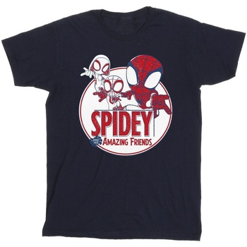 Abbigliamento Uomo T-shirts a maniche lunghe Marvel Spidey And His Amazing Friends Circle Blu