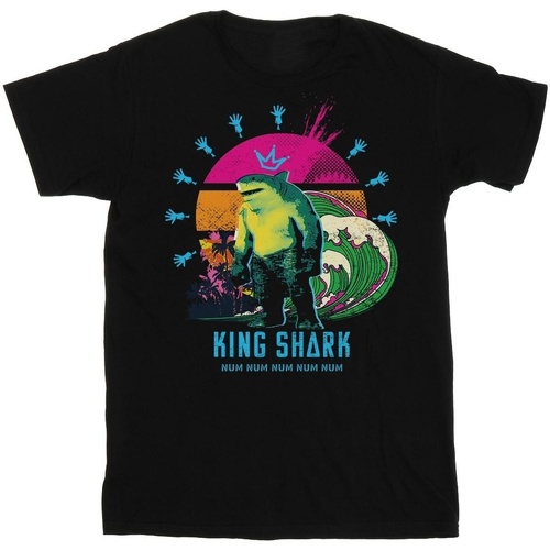 Abbigliamento Uomo T-shirts a maniche lunghe Dc Comics The Suicide Squad King Shark Nero