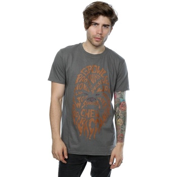 Abbigliamento Uomo T-shirts a maniche lunghe Disney Chewbacca Text Head Multicolore