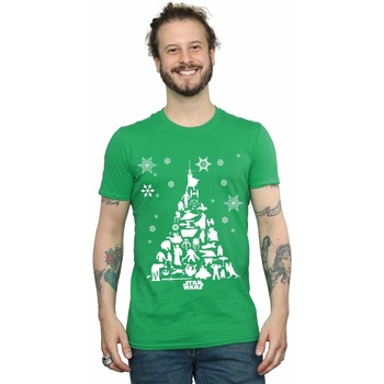 Abbigliamento Uomo T-shirts a maniche lunghe Disney Christmas Tree Verde