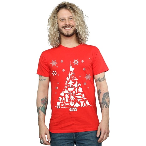 Abbigliamento Uomo T-shirts a maniche lunghe Disney Christmas Tree Rosso