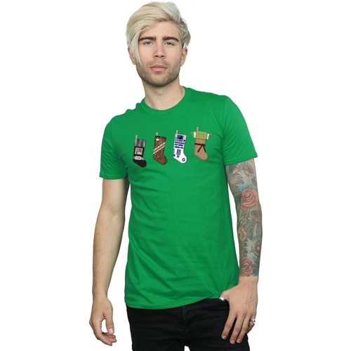 Abbigliamento Uomo T-shirts a maniche lunghe Disney Christmas Stockings Verde