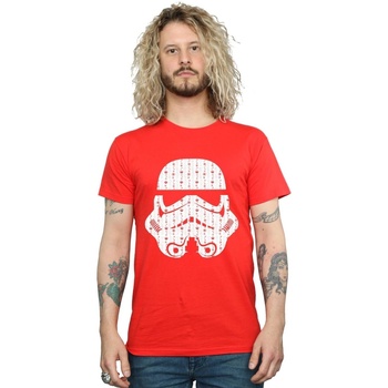 Abbigliamento Uomo T-shirts a maniche lunghe Disney Christmas Stormtrooper Helmet Rosso