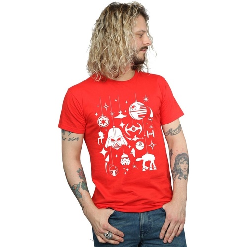 Abbigliamento Uomo T-shirts a maniche lunghe Disney Christmas Decorations Rosso