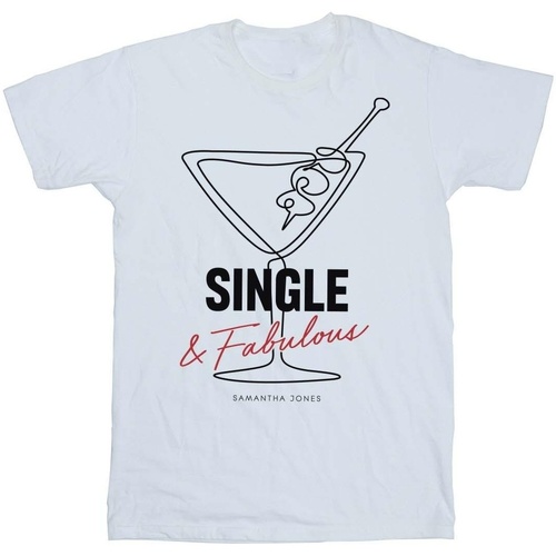 Abbigliamento Donna T-shirts a maniche lunghe Sex And The City Single And Fabulous Bianco