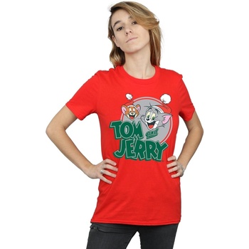 Abbigliamento Donna T-shirts a maniche lunghe Dessins Animés Christmas Greetings Rosso