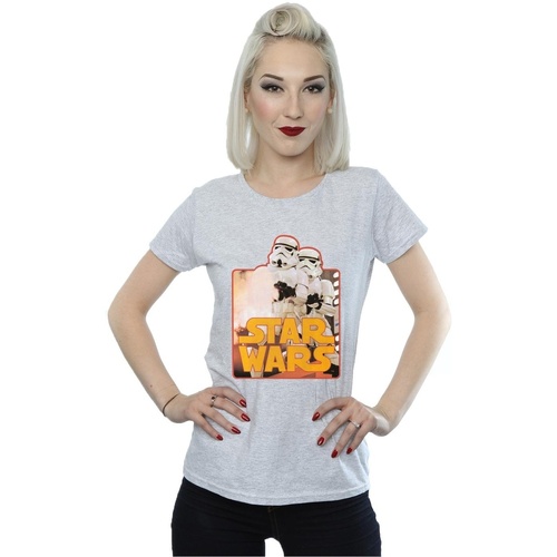 Abbigliamento Donna T-shirts a maniche lunghe Disney Stormtrooper Assault Grigio