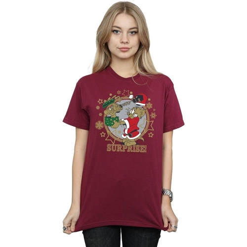 Abbigliamento Donna T-shirts a maniche lunghe Dessins Animés Christmas Surprise Multicolore
