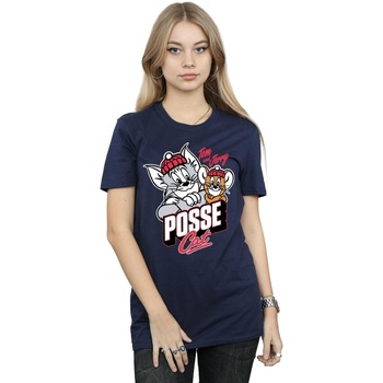 Abbigliamento Donna T-shirts a maniche lunghe Dessins Animés Posse Cat Blu