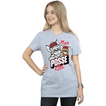 Abbigliamento Donna T-shirts a maniche lunghe Dessins Animés Posse Cat Grigio