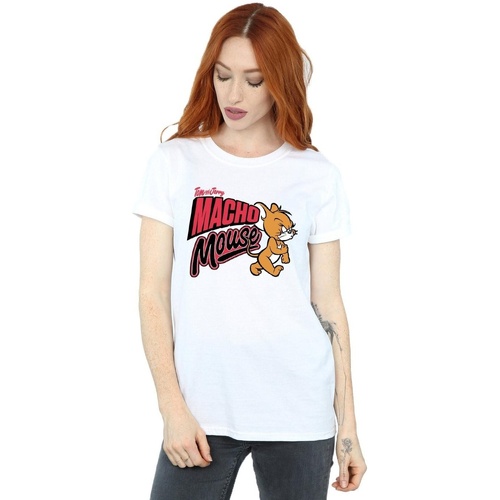Abbigliamento Donna T-shirts a maniche lunghe Dessins Animés Macho Mouse Bianco