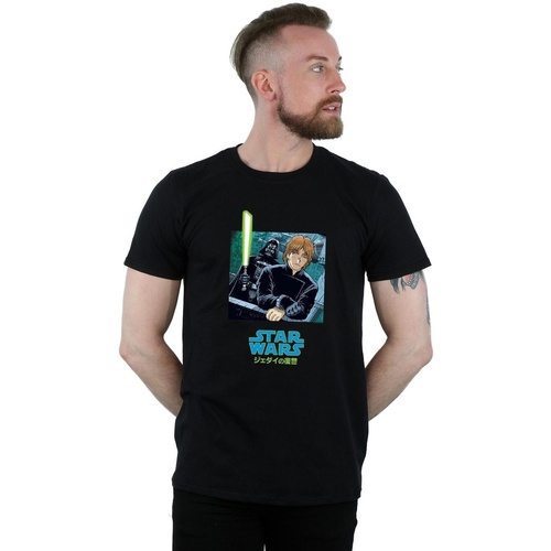 Abbigliamento Uomo T-shirts a maniche lunghe Disney Vader And Luke Anime Nero