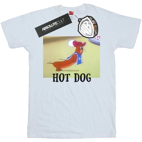 Abbigliamento Donna T-shirts a maniche lunghe Dessins Animés Hot Dog Bianco