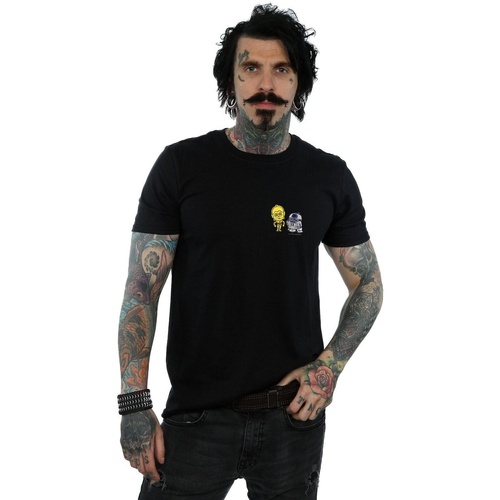 Abbigliamento Uomo T-shirts a maniche lunghe Disney Resistance Droids Chest Print Nero