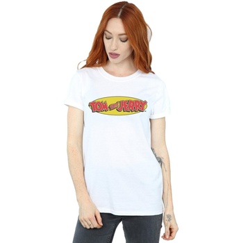 Abbigliamento Donna T-shirts a maniche lunghe Dessins Animés Inline Logo Bianco