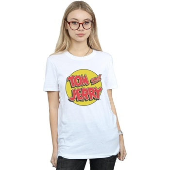 Abbigliamento Donna T-shirts a maniche lunghe Dessins Animés Circle Logo Bianco