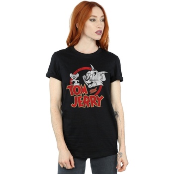 Abbigliamento Donna T-shirts a maniche lunghe Dessins Animés Distressed Logo Nero