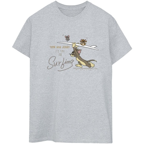 Abbigliamento Donna T-shirts a maniche lunghe Dessins Animés It's Time For Surfing Grigio