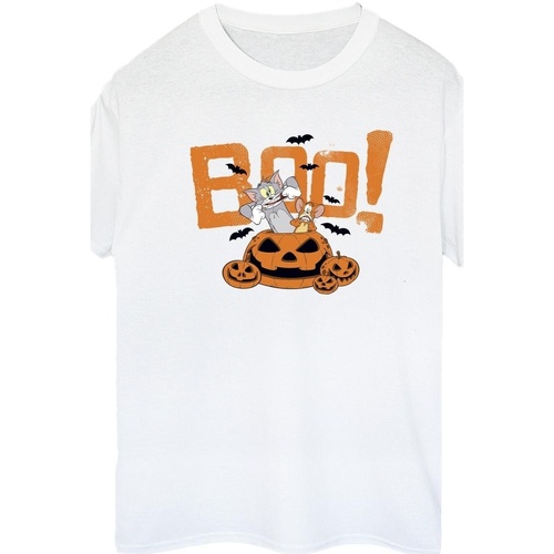 Abbigliamento Donna T-shirts a maniche lunghe Tom & Jerry Halloween Boo! Bianco