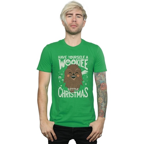 Abbigliamento Uomo T-shirts a maniche lunghe Disney Wookiee Little Christmas Verde