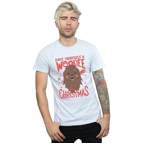 Abbigliamento Uomo T-shirts a maniche lunghe Disney Wookiee Little Christmas Grigio