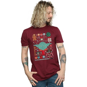 Abbigliamento Uomo T-shirts a maniche lunghe Disney Yoda Christmas Multicolore