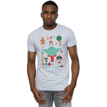 Abbigliamento Uomo T-shirts a maniche lunghe Disney Yoda Christmas Grigio