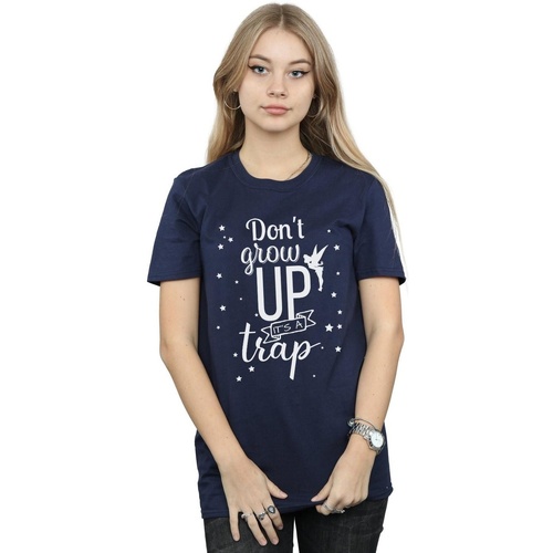Abbigliamento Donna T-shirts a maniche lunghe Disney Tinker Bell Don't Grow Up Blu