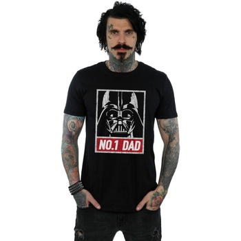 Abbigliamento Uomo T-shirts a maniche lunghe Disney Number One Dad Nero