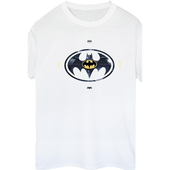 Abbigliamento Donna T-shirts a maniche lunghe Dc Comics The Flash Batman Metal Logo Bianco
