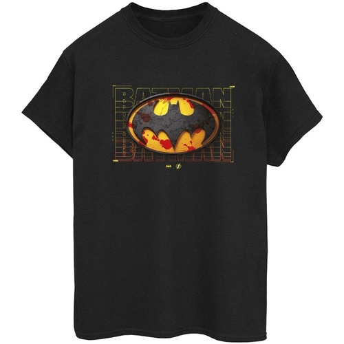 Abbigliamento Donna T-shirts a maniche lunghe Dc Comics The Flash Batman Red Splatter Nero
