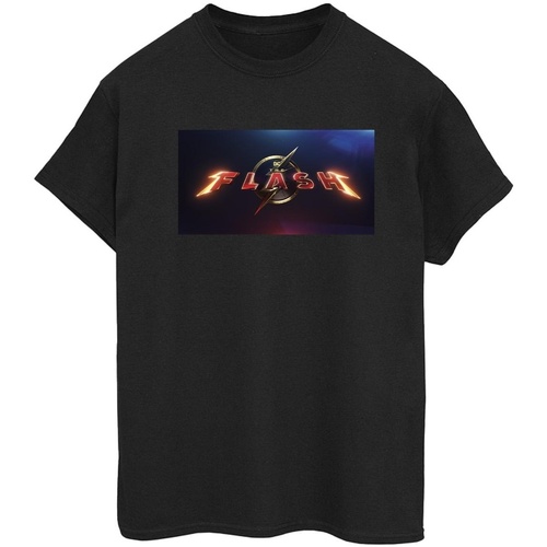 Abbigliamento Donna T-shirts a maniche lunghe Dc Comics The Flash Movie Logo Nero