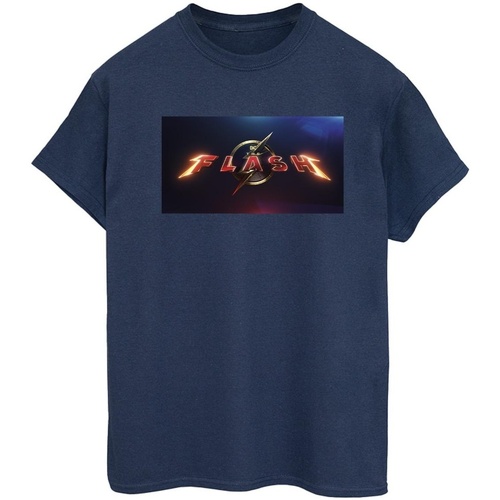 Abbigliamento Donna T-shirts a maniche lunghe Dc Comics The Flash Movie Logo Blu