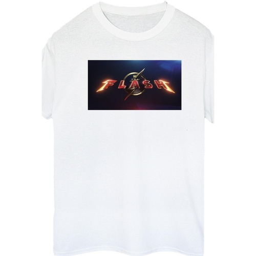 Abbigliamento Donna T-shirts a maniche lunghe Dc Comics The Flash Movie Logo Bianco