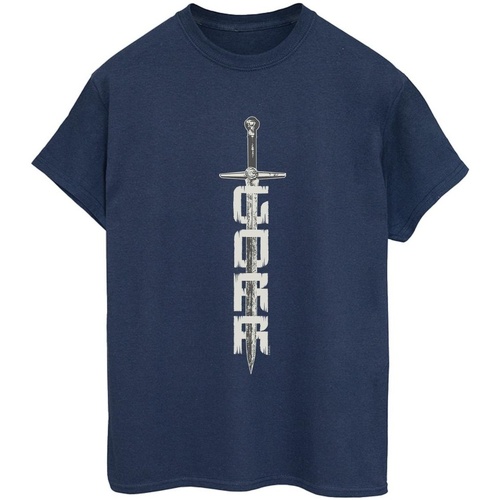 Abbigliamento Donna T-shirts a maniche lunghe Marvel Thor Love And Thunder Gorr Sword Blu