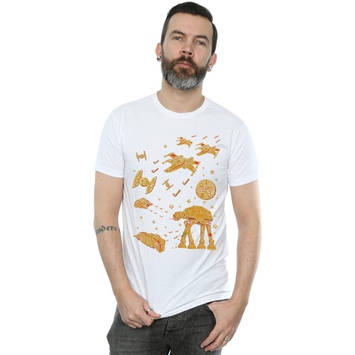 Abbigliamento Uomo T-shirts a maniche lunghe Disney Gingerbread Battle Bianco